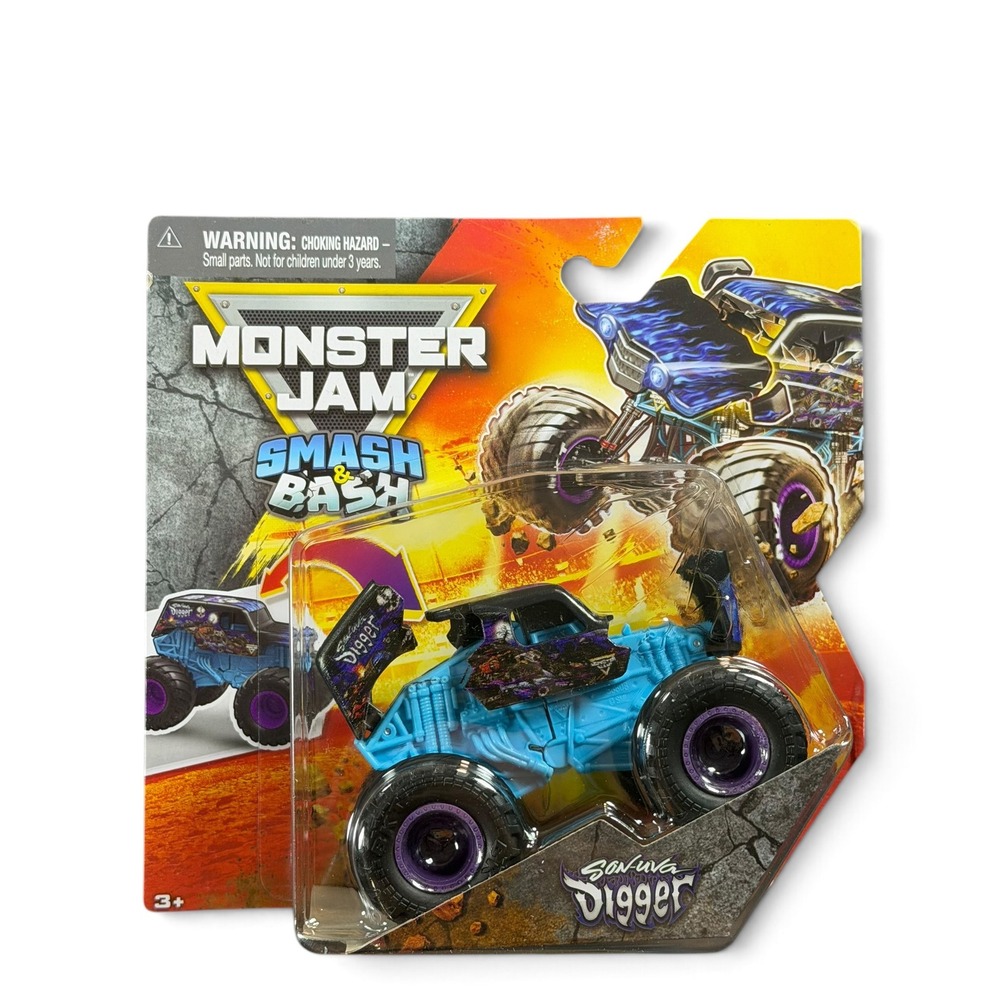 Monster Jam Smash & Bash Son-uva Digger 1:64 Scale Die-Cast Truck Series 02